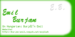 emil burjan business card